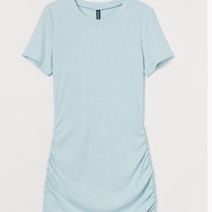 Light blue h & m ruched sides with adjustable strings bodycon dress(worn once)